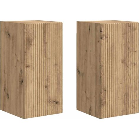 Maison Exclusive - Mobile TV da parete 2 pcs Rovere Artigianale Legno multistrato (1/5)