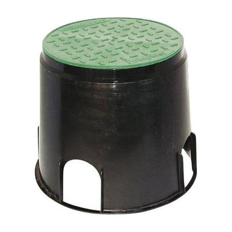 Prise de sol à encastrer 21035 – Rond 250 mm – Plastique noir et vert – Pour extérieur – Supporte jusqu'à 150 kg – Heitronic (1/6)