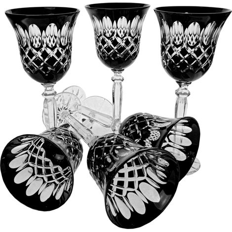 Copas de vino de cristal negro de 280 ml, Krata Olive (1/5)