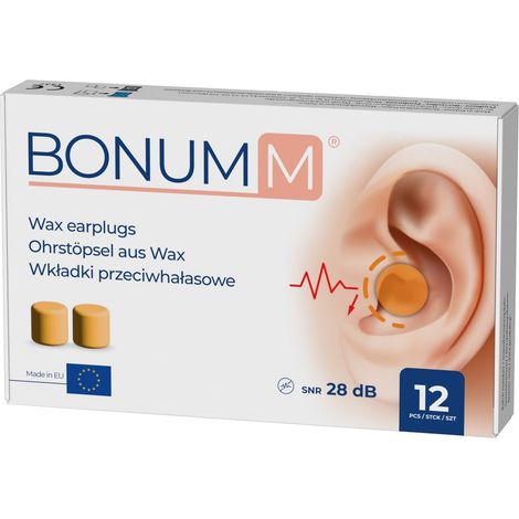 Tapones para los oídos BONUMM, tapones de cera, 12 unidades