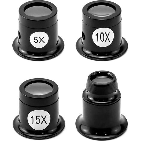 Watchmakers Magnifying Glass Jewelers Magnifying Glass 5 x 10 x 15 x 20 x Monocular Magnifiers for Electricians, Jewelers, Watchmakers, Sewing Crafts (1/5)