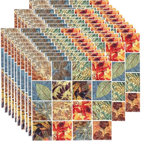 30 Pièces Mosaïque Stickers Carreaux Muraux, Credence PVC Adhesive pour Cuisine Salle de Bain, Imperméables Stickers Carrelage(Feuilles) (1/5)