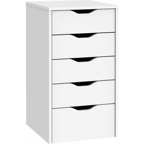 Cajonera Eko 5 cajones en blanco mate. 71 cm(alto)40 cm(ancho)43 cm(fondo). (1/5)