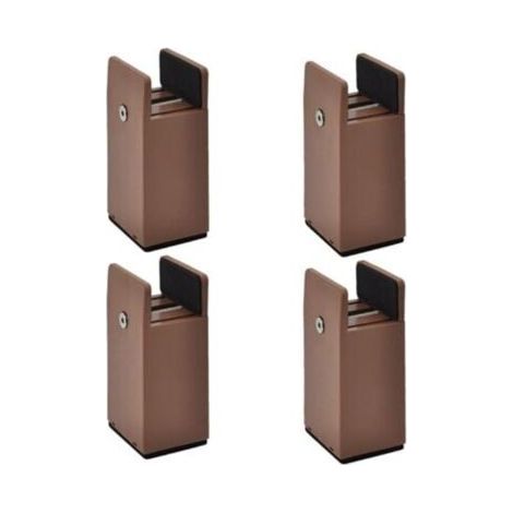 Pied de meubleLot de 4 pieds rehausseurs réglables pour meubles - Marron - Hauteur 100 mm - Convient à 10-37 mm (1/5)
