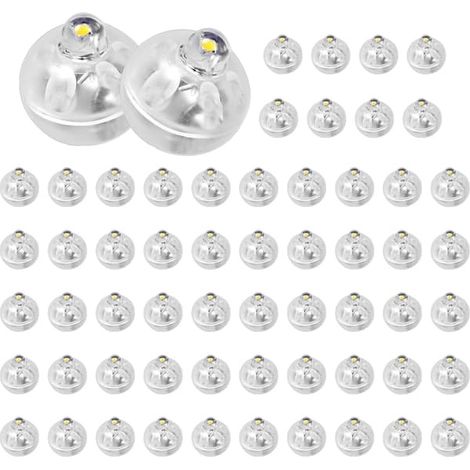 Mini lampe ballon avec 60 LED rondes individuelles intégrées, idéale pour les lanternes en papier, les maquettes, Halloween, Noël (lumière blanc chaud). (1/5)