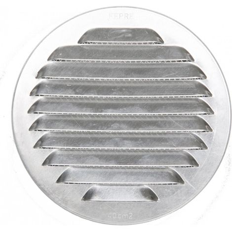 Grille d'aération ronde à encastrer - Brochable - Aluminium Aluminium - Ø8
