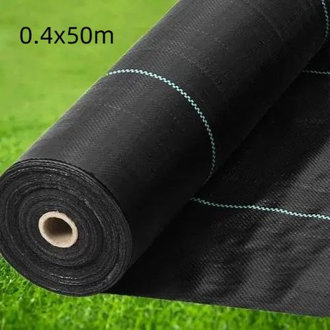 Bâche anti-mauvaises herbes domestique - Noire - 0,4 x 50 m - Résistante aux UV - Tapis de protection respirant pour massifs, allées et potagers (1/4)