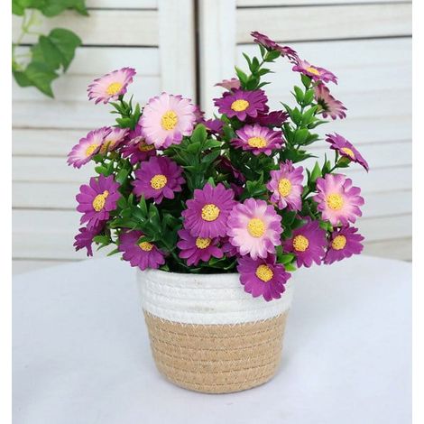 Panier Tissé - Panier à Fleurs Artificielles - Décoration de Bureau et Intérieur - 11 x 11 x 22 cm - 1 Pièce (1/5)