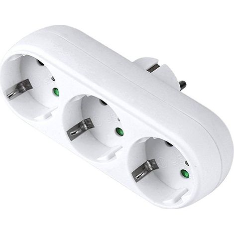 Convient aux prises standard européennes et allemandes : adaptateur secteur 1 vers 3, adaptateur de prise allemand à deux broches rondes, adaptateur de prise allemand à 3 broches. (1/4)