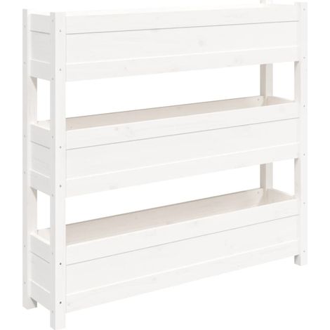 Maison Exclusive - Jardinière Blanc 112x25x104,5 cm Bois massif de pin