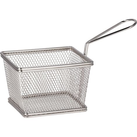 Ad Trend Cestino con Manico 21 x 10 Cm H 8 Cm Acciaio
