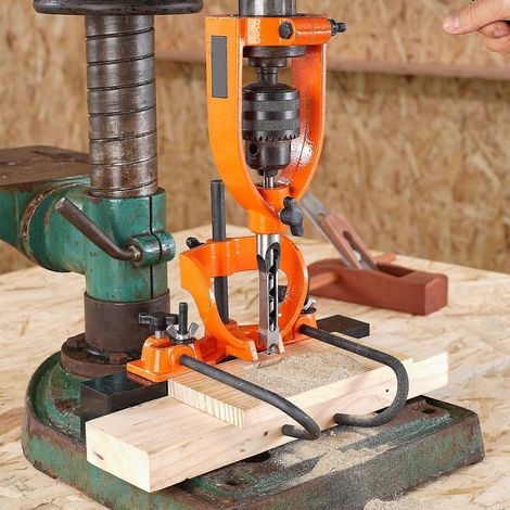 Accessoire de mortaisage compatible avec perceuse à colonne, jeu de 4 forets à trous carrés, compatible avec les perceuses à mortaiser et tenonner le bois (1/5)