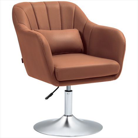 Fauteuil de salon pivotant lounge réglable en hauteur marron (1/5)
