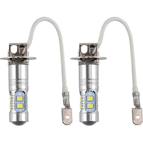 2er-Pack LED-Nebelscheinwerferlampen, 12–24 V DC Superhelles Weiß Scheinwerfer-Umrüstset H3 (1/5)