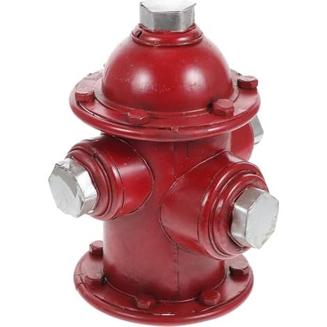 Ornement Fer de Modèle Borne en Rouge D'incendie Rétro (1/5)