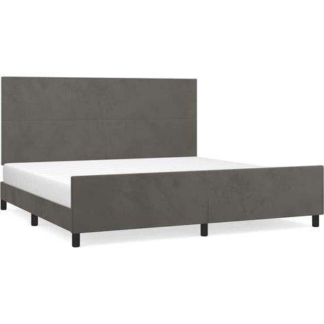 Maison Exclusive - Giroletto senza Materasso Grigio Scuro 200x200 cm Velluto (1/5)