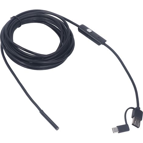 Caméra d'inspection Endoscopique 3-en-1 USB Type C pour Android, PC, avec LED, fil rigide 5m, diamètre 5,5mm, pour automobile et usage domestique. (1/5)