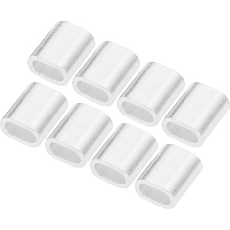 100 embouts en aluminium, manchons de sertissage ovales à 1 trou pour câbles en acier, mandrin de serrage M4 AL6063 (1/5)