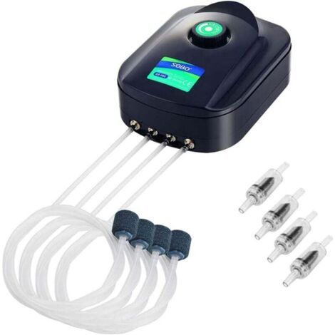 Pompe À Air Ultra Silencieuse 4 Voies Pour Aquarium Économie D'Énergie 8W Oxygénation