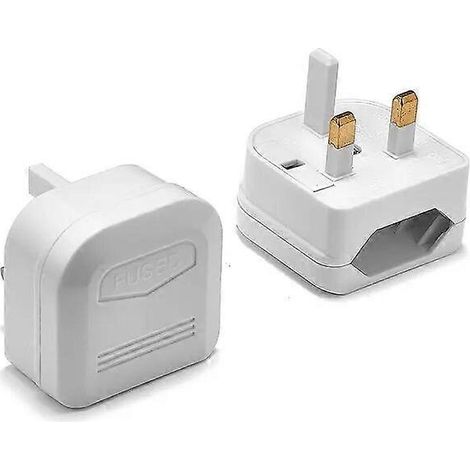 Adaptateur de voyage UE vers prise britannique avec fusible 3A/5A/13A et cordon d'alimentation secteur. (1/5)