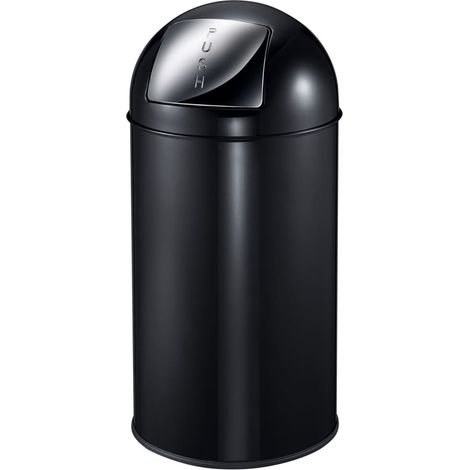 Cubo de basura con tapa a presión 40 L negro EKO (1/5)