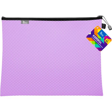 B4-Umschlag mit violettem Metallreißverschluss (1/2)