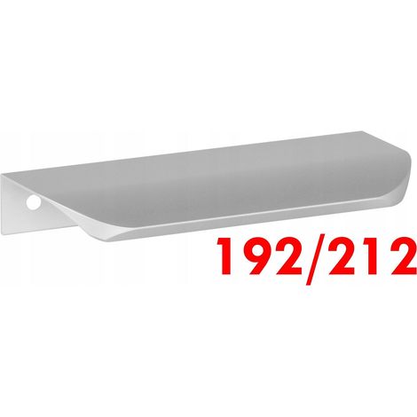 Poignée de meuble en aluminium argenté avec bordure, 192/212 mm, légère et résistante, référence UA02 (1/5)