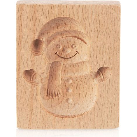 Ausstechform für Schneemann-Kekse aus Holz, 11 x 9,5 cm (1/5)