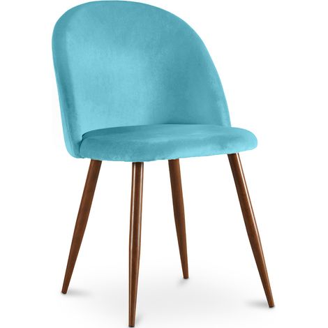 Esszimmerstuhl - Mit Samt gepolstert - Skandinavisches Design - Evelyne Turquoise