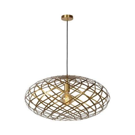 Lampada a sospensione Lucide Wolfram Ø65 ottone E27