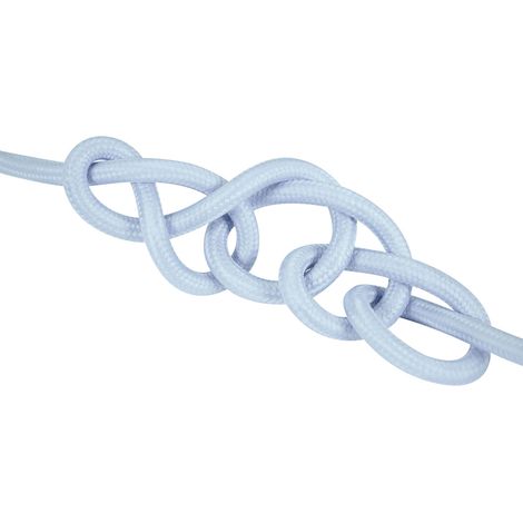 Câble électrique tissu bleu clair, long. 3m, diam. 6.2mm - Tibelec (1/5)