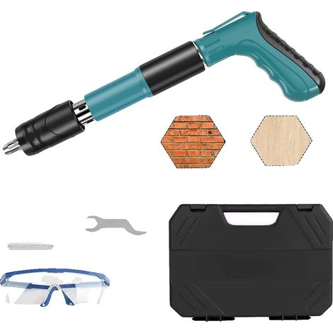 Outil à clous en béton, réglable à 5 vitesses, conception de réduction du bruit, Pistolet à clous + 100 clous (1/5)