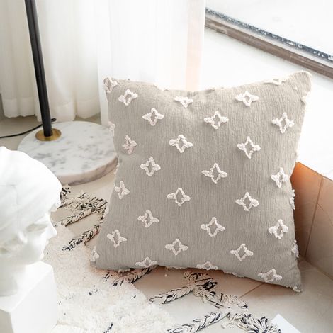 Funda de cojín decorativa de 45 cm con estampado de tréboles, transpirable y suave, lavable, ideal para la decoración de salas de estar y del hogar.