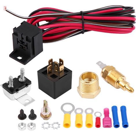 Relais universel 50A pour thermostat de liquide de refroidissement moteur voiture, capteur ON à 200°F et OFF à 185°F, accessoire (1/5)