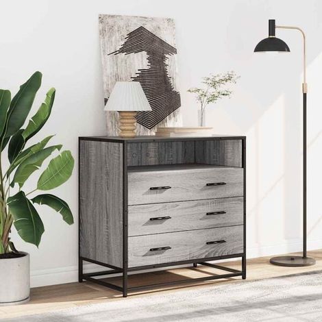 Cuvette de Toilette Moderne en Bois d'Ingénierie, Design Compact 70x41x70 cm, Finition Gris Sonoma, Style Industriel et Élégant pour Salle de Bain (1/5)