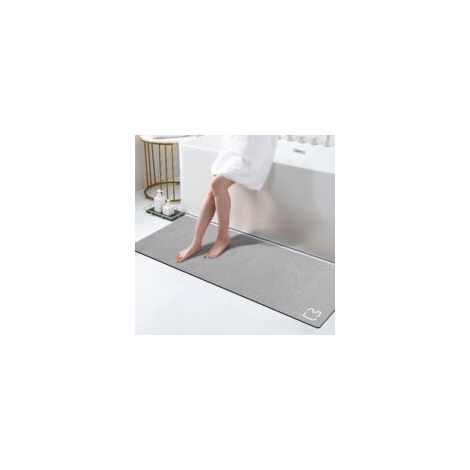 Tappetino da bagno lungo, antiscivolo, assorbente, ad asciugatura rapida, sottile con retro in gomma, facile da pulire, 40 x 120 cm - Crezuo