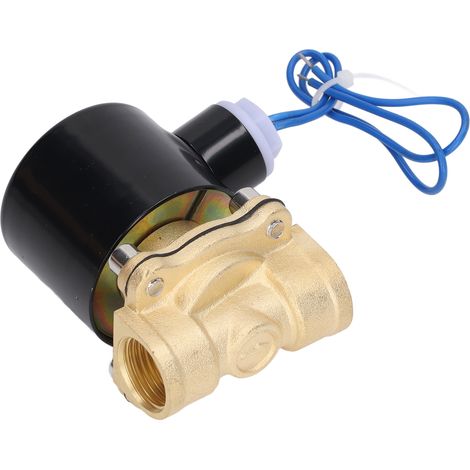 Électrovanne 2W Normalement Fermée, Corps en Laiton et Noyau en Cuivre, Bobine Électrique pour Eau, Gaz et Huile, 1/2 Pouce, 12V DC (1/5)