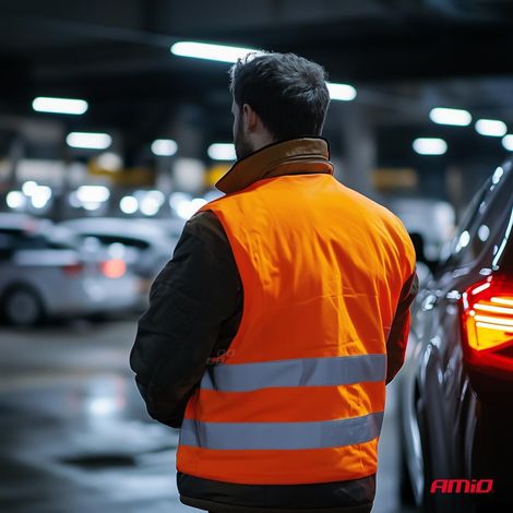Gilet de signalisation réfléchissant orange avec certificat XXXL AMIO-03986 (1/5)