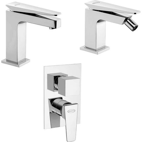 Set miscelatori lavabo + bidet + incasso doccia con deviatore Jacuzzi rubinetteria Beam (1/5)