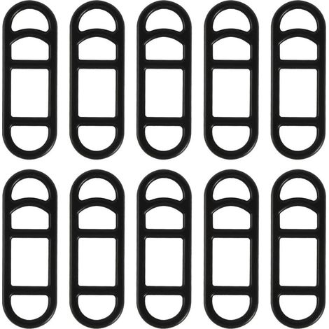 Lot de 10 bandes en silicone pour vélo - Anneaux en caoutchouc stretch - Support de lampe de poche - Bande de fixation en silicone - Support de guidon pour lampe de poche LED - Noir (1/5)