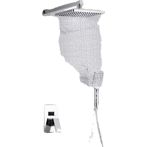 Rubinetto doccia termostatico, finitura cromata, design a doppia maniglia, NF (1/2)
