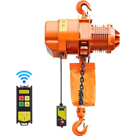 VEVOR Elektrischer Kettenzug 2000 kg, 6 m Hubhöhe, Dreiphasig-Brückenkran mit 100 m Funkfernbedienung, G100-Kette & Notstopp, Elektrokettenzug für Fabriken, Lagerhallen, Garagen (1/5)