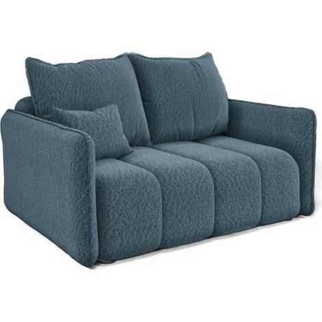 Sofa Designersofa 2-Sitzer MORGANO Stoff Abriamo Blau (1/3)