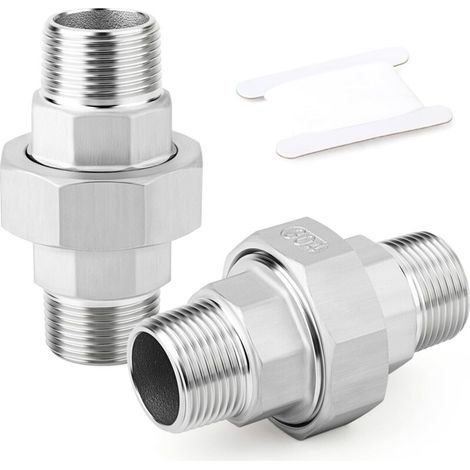 Adaptador roscado macho BSP de 1/2" 304, unión para conexión de tuberías