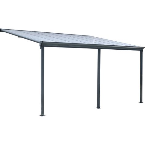 Graue Aluminium-Pergola 435 x 303 x 278
