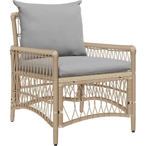 Maison Exclusive - Gartenstuhl mit Kissen Beige 73 x 61 x 77 cm P
