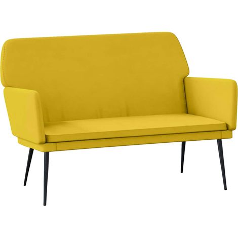 Banc Jaune 108x79x79 cm Velours CFW655003 (1/5)