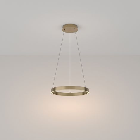 Lampadario A Sospensione Moderno Rim Alluminio Ottone Luce Led 25W