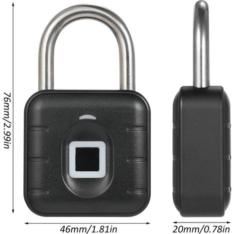 [JAMAIS UTILISÉ]Cadenas à empreinte digitale BT Lock, cadenas intelligent avec application de contrôle, 10 groupes d'empreintes digitales, antivol, sans clé, étanche, idéal pour les casiers, les porte (1/2)