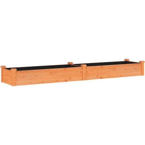 Jardinière bac lit surélevé plantes fleurs terrasse jardin de jardin doublure 240 x 45 x 25 cm bois massif sapin marron
